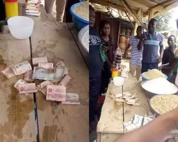 America Wonder! Man Buys Rice With N20,000 and the Money Later Changes to N10 Notes in Ibadan (Photos)